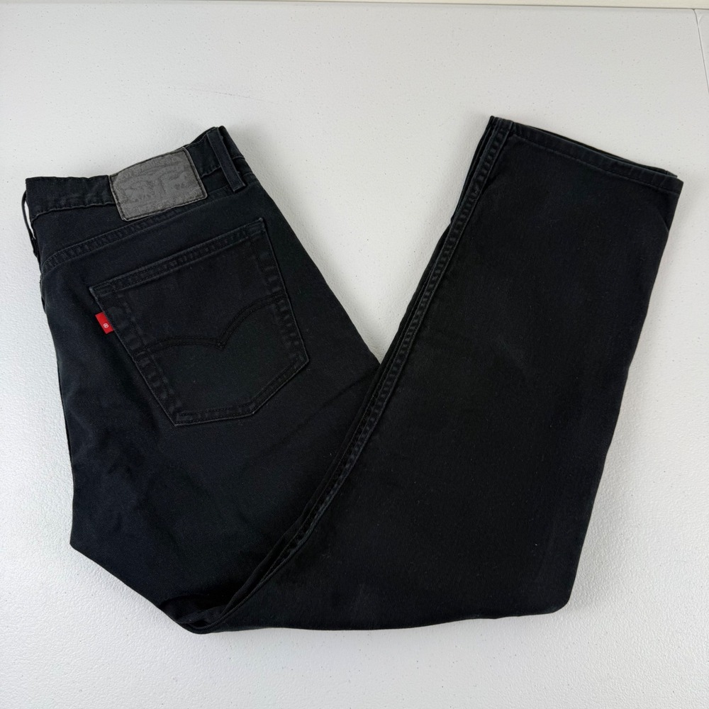 Levis 513 Slim Straight Jeans Mens W34 L30 Black Denim Pants 08513-0124